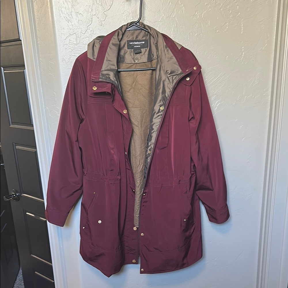 Liz Claiborne Red Utility Jacket with Warm Lining
